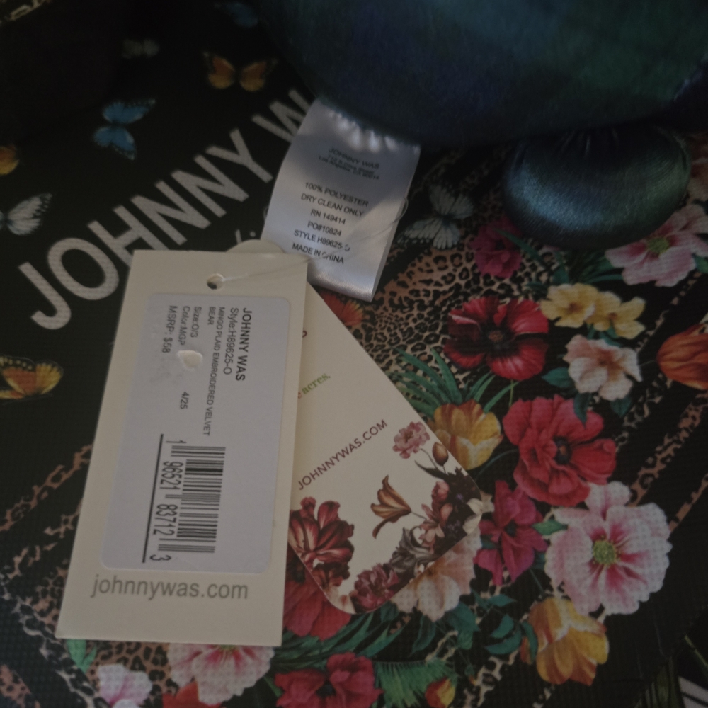 Johnny Was - Mingo Plaid Foral Embroidered Bear - Picture 3 of 7